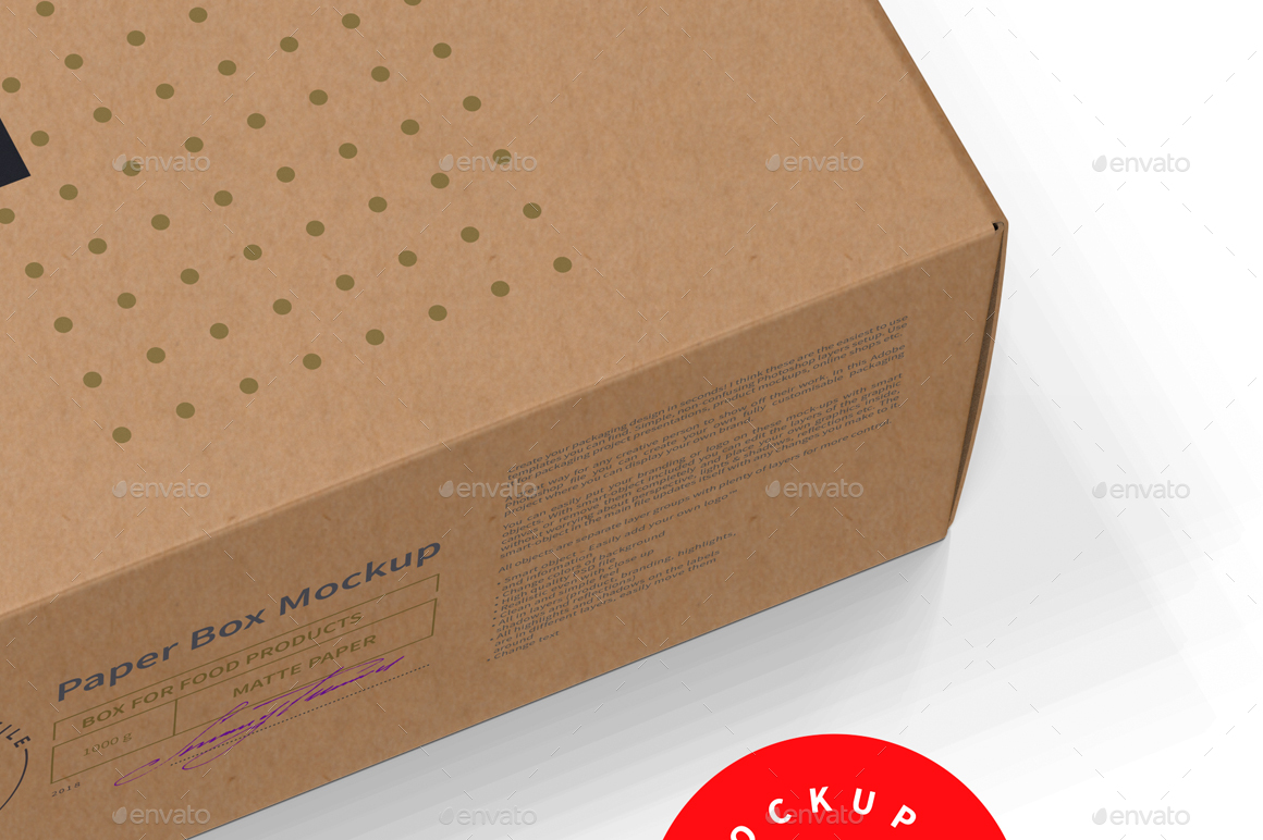 Kraft Paper Box Mockup Half Side View, Graphics | GraphicRiver